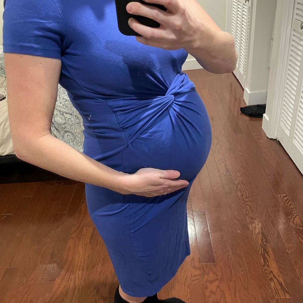 Blue maternity dress